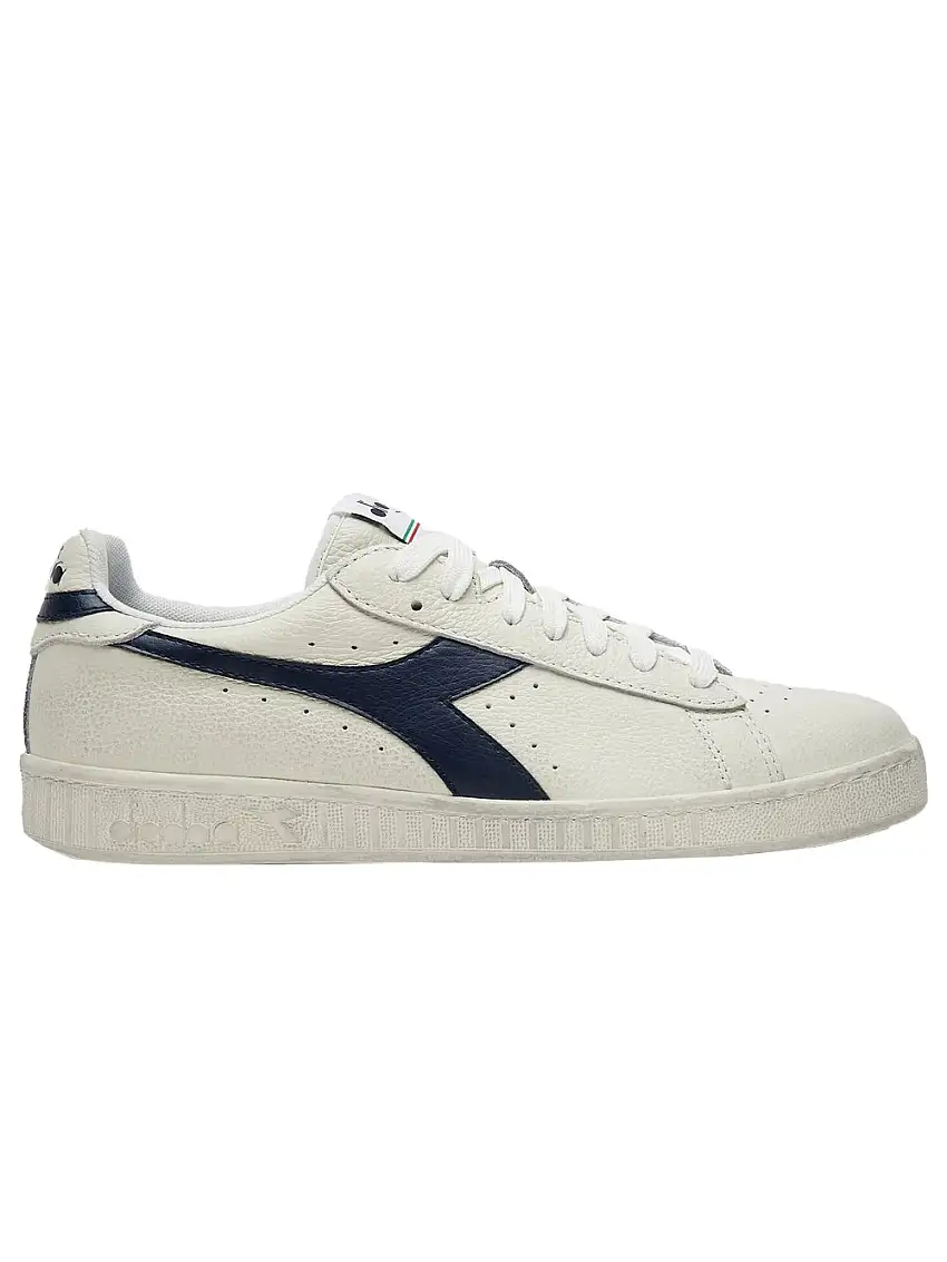 Diadora Sneakers Game L Low Waxed Pelle Bianco/Blu Mar Caspio