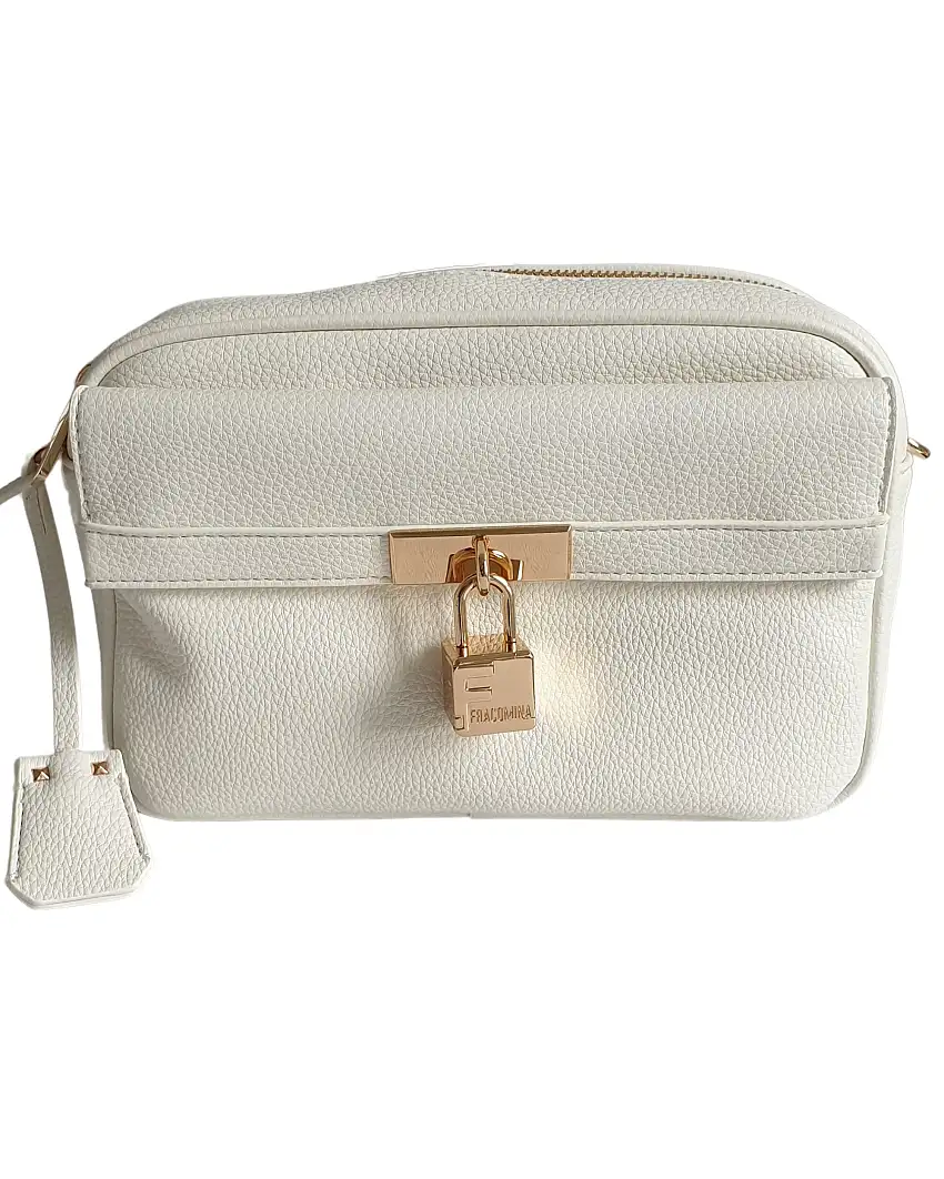 Fracomina Camera Bag In Ecopelle Con Tracolla Bianco Donna