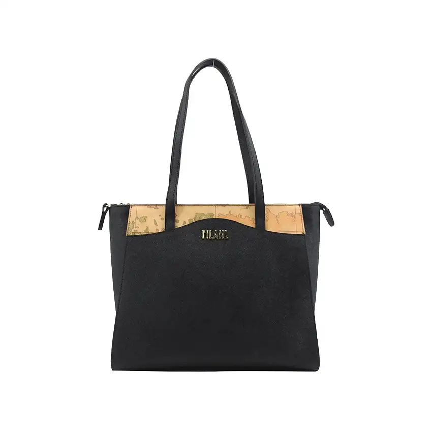 Borsa Donna inserto saffiano geo