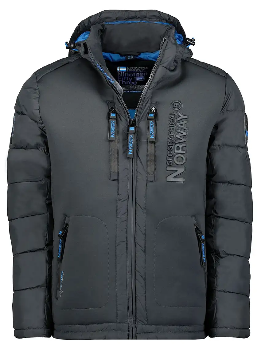 Geographical Norway Piumino Bomber Parka Outdoor Cappuccio Grigio Uomo Beachwood