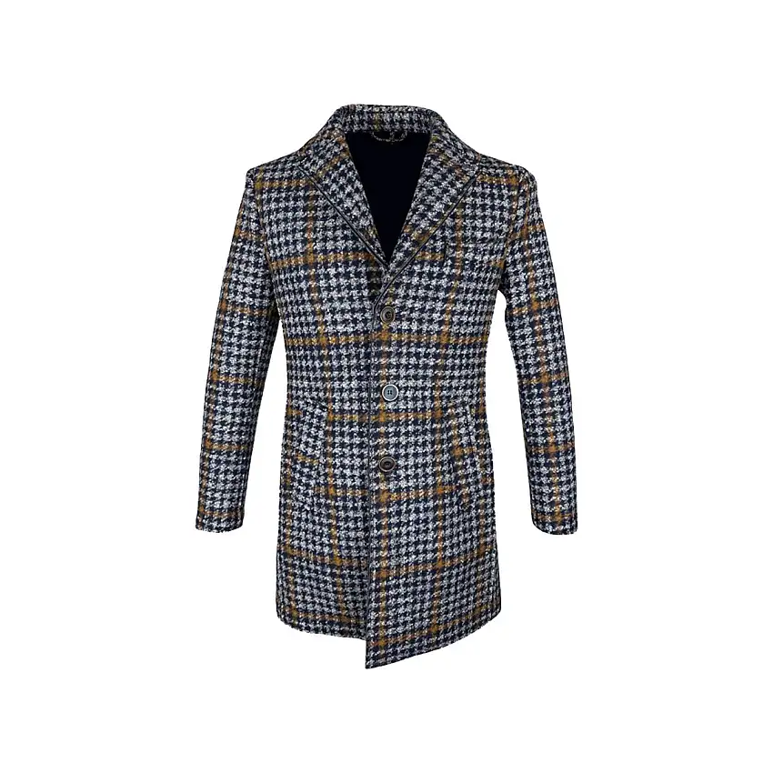 Cappotto Uomo a quadri monopetto
