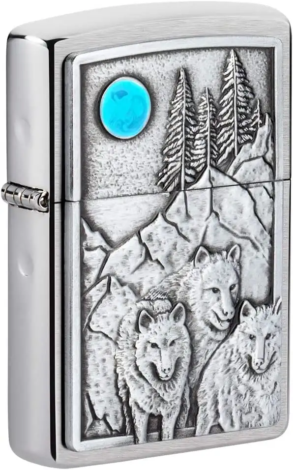 Zippo Antivento Ricaricabile Made In Usa Argento 49295 Placca Special Limited