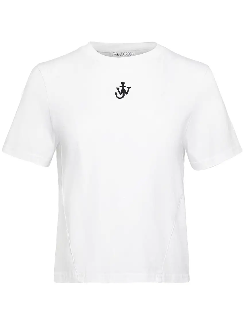 T-shirt Cropped Con Ricamo Ancora 63306989