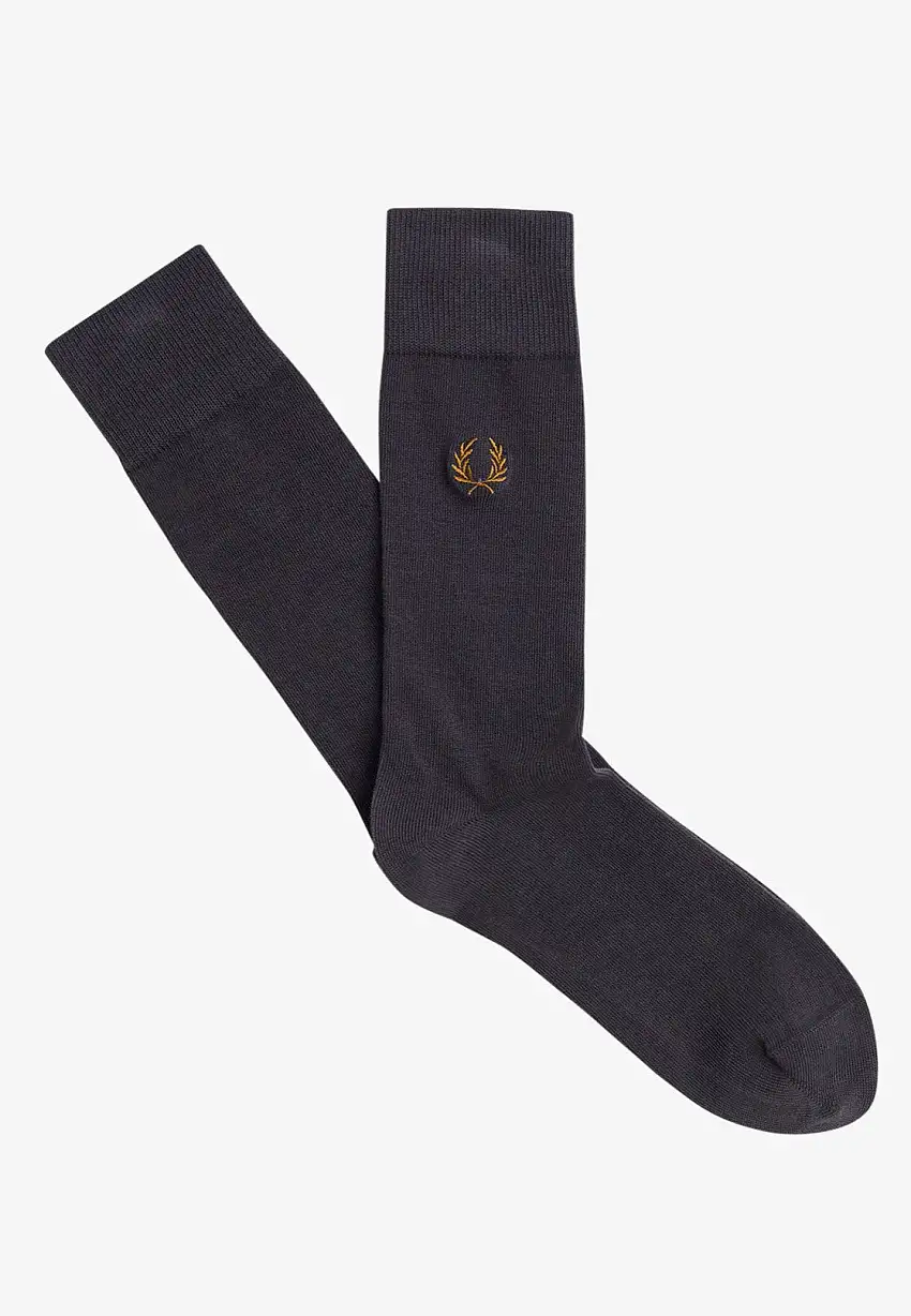 Fred Perry - Classic Laurel Wreath Anchor Grey/Dark Caramel - Calzini