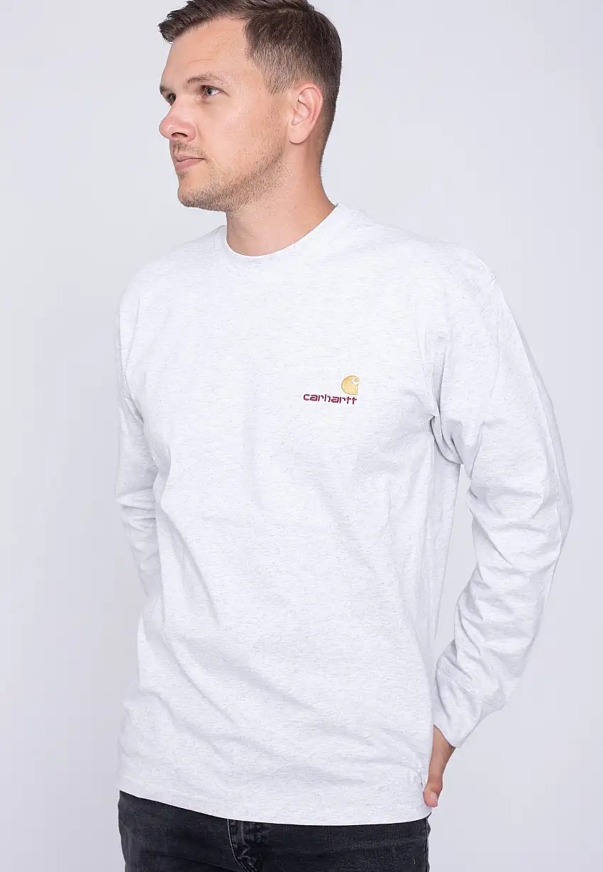Carhartt WIP - American Script Ash Heather - T-Shirt a maniche lunghe