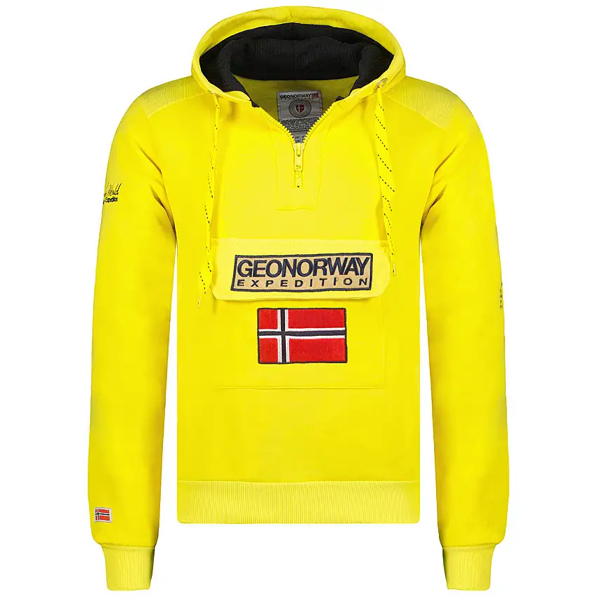 Geographical Norway Felpa Gymclass Fluo Cappuccio Giallo Uomo