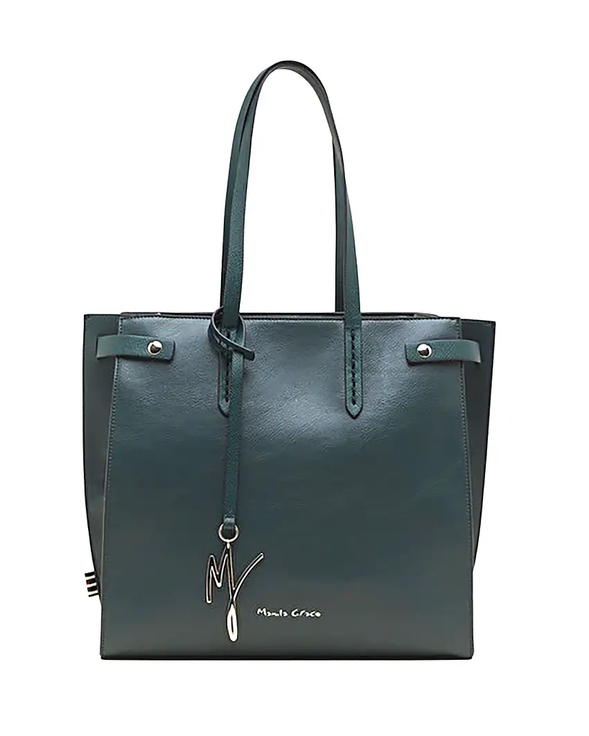 Manila Grace Borsa a Spalla Feliss Medium Ecopelle Verde