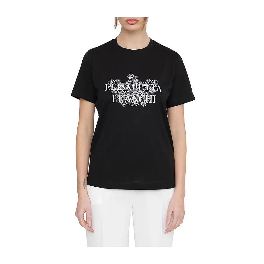 T-shirt Donna scritta e ricamo