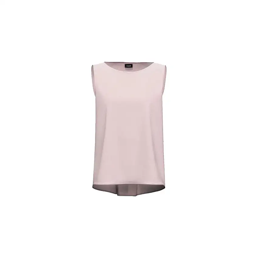 Top Donna misto seta a girocollo