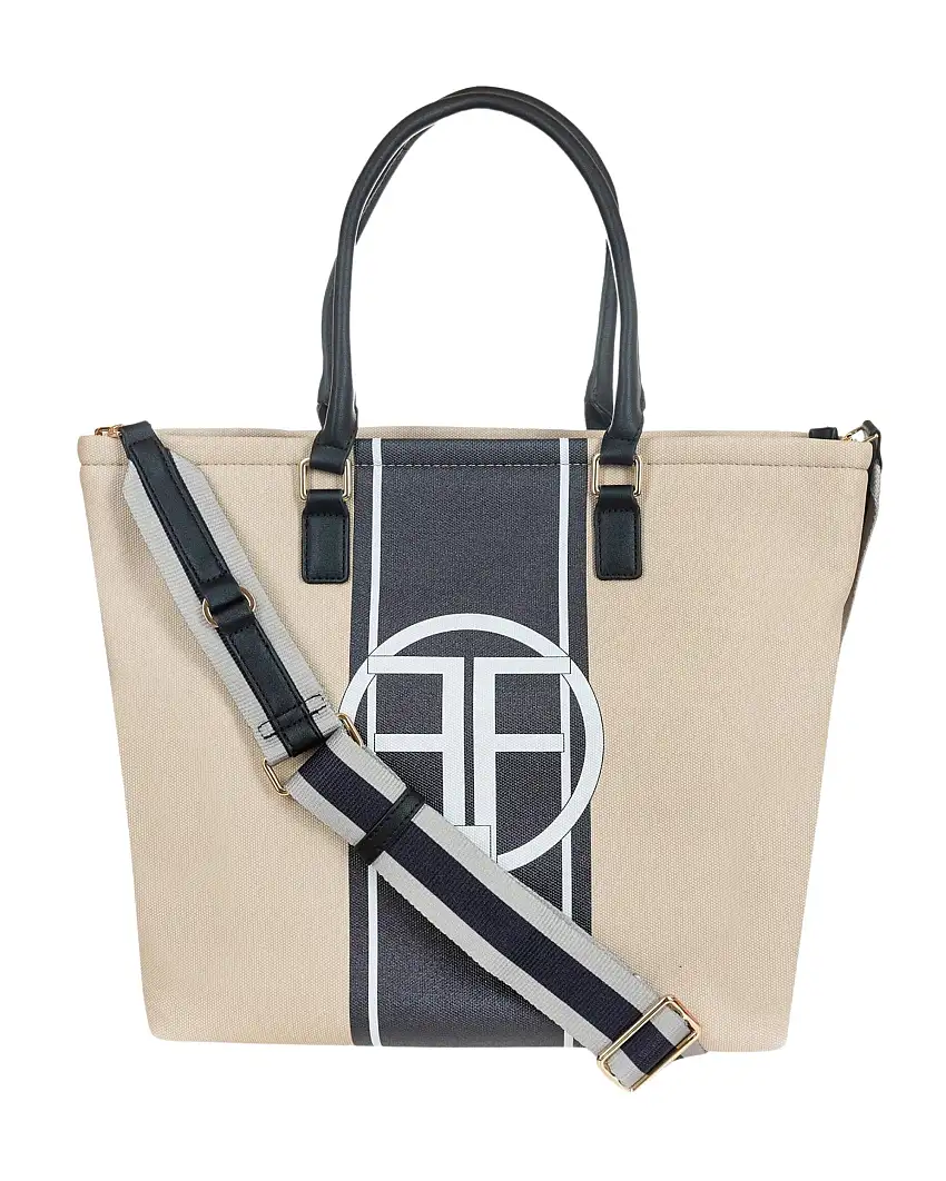 Fracomina Tote Bag Con Dettaglio Colorato Nero Donna