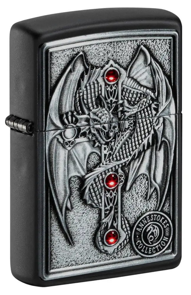 Zippo Anne Stokes Emblem Drago Croce Nero Unisex
