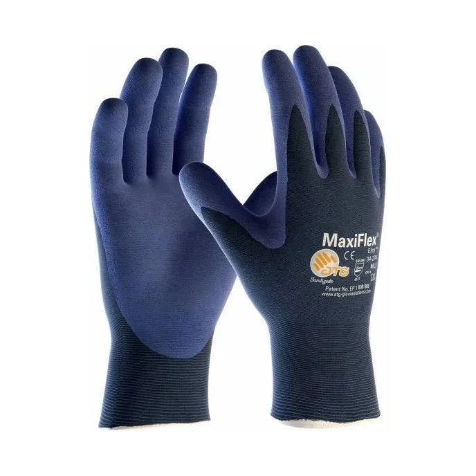 12 Paia - Guanti da Lavoro ATG Maxiflex Elite in Nitrile 34-274