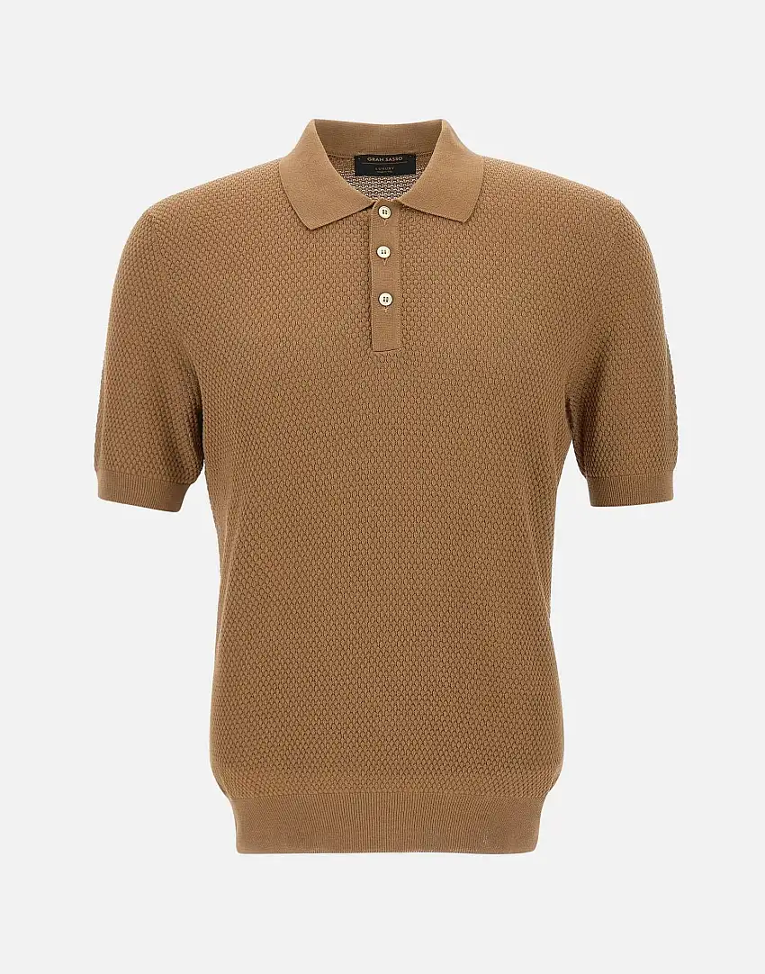 Cotton knit polo shirt 45135470