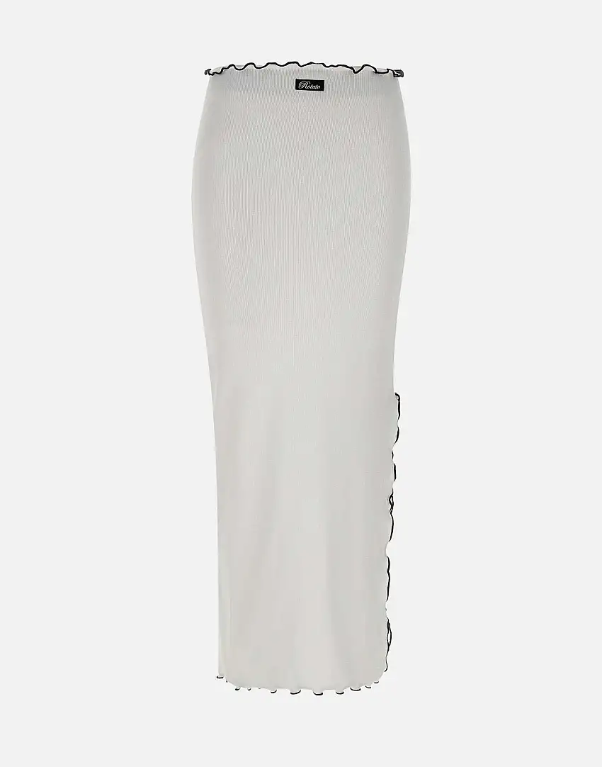 "Rib long midi skirt" 94355586