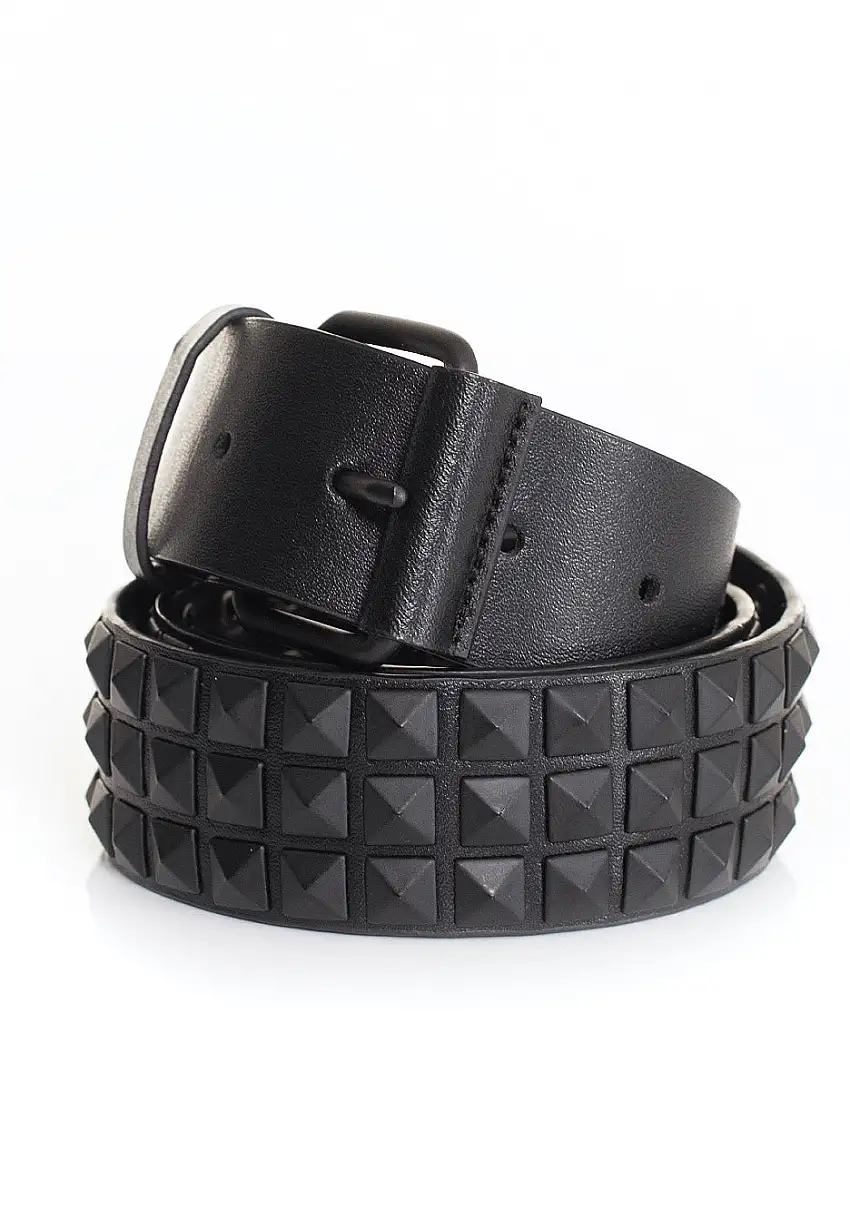 Ironnail - Three Rows Of Rivets Black/Black - Cintura