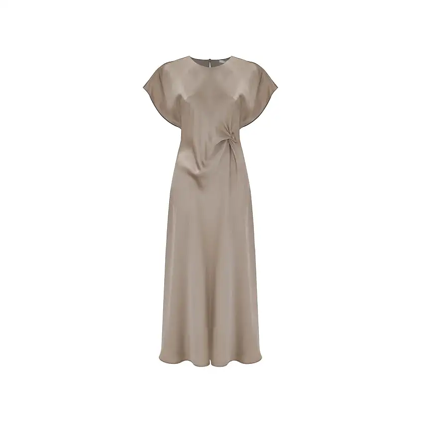 Abito Donna midi in raso a girocollo