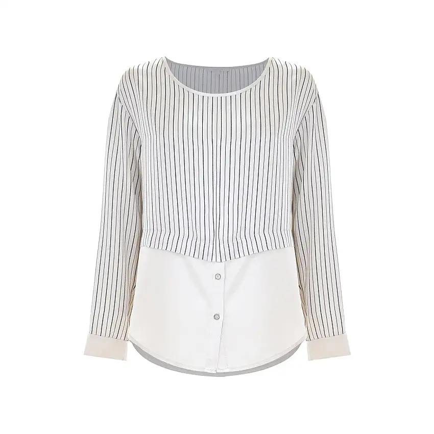 Blusa Donna a righe effetto camicia