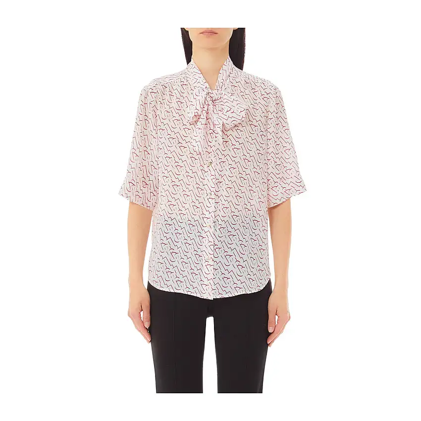 Camicia Donna a maniche corte con fiocco