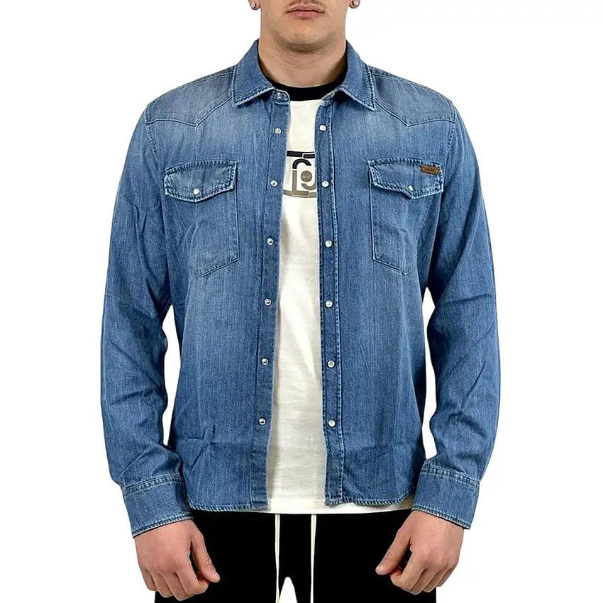 Camicia Uomo in denim di cotone