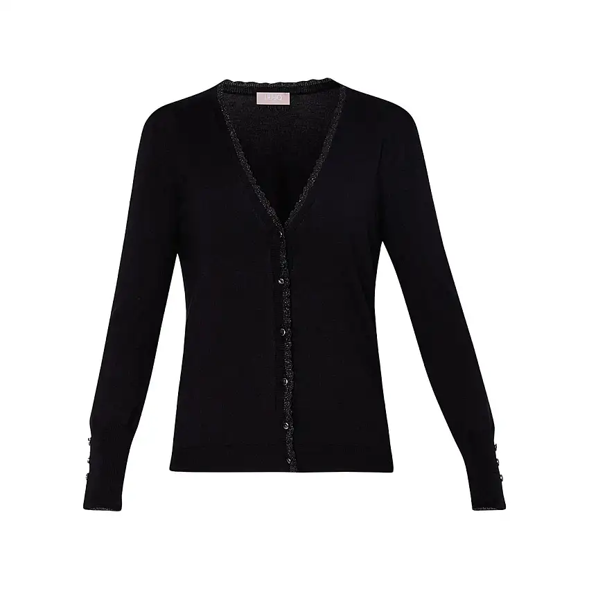 Cardigan Donna a V inserti in lurex