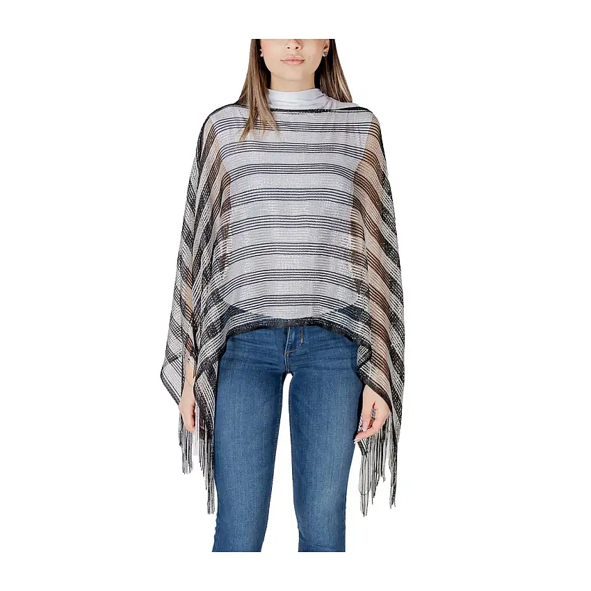 Poncho Donna bicolore in lurex