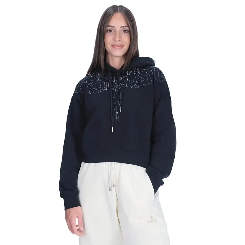 Felpa Donna crop con strass