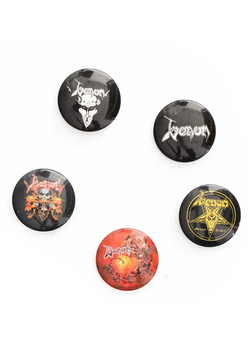 Venom - Black Metal Pack Of 5 - Set di bottoni