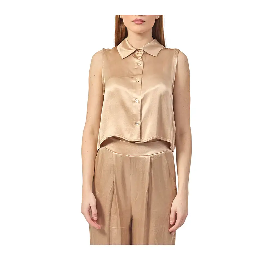 Camicia Donna cropped senza maniche